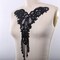 1 Piece Black Sweetheart Neckline Applique with Beaded Fringe and Sequins Iron On Patch